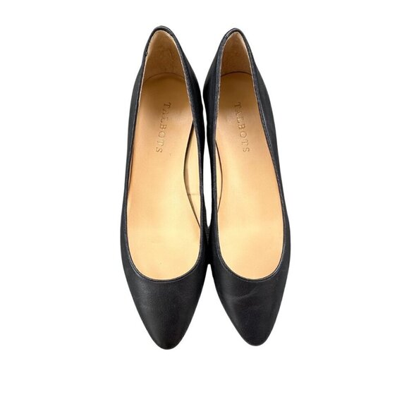 Talbots Black Ballet Flats Pointed Toe Genuine Leather Women's Narrow 7AA EUC - Picture 1 of 11